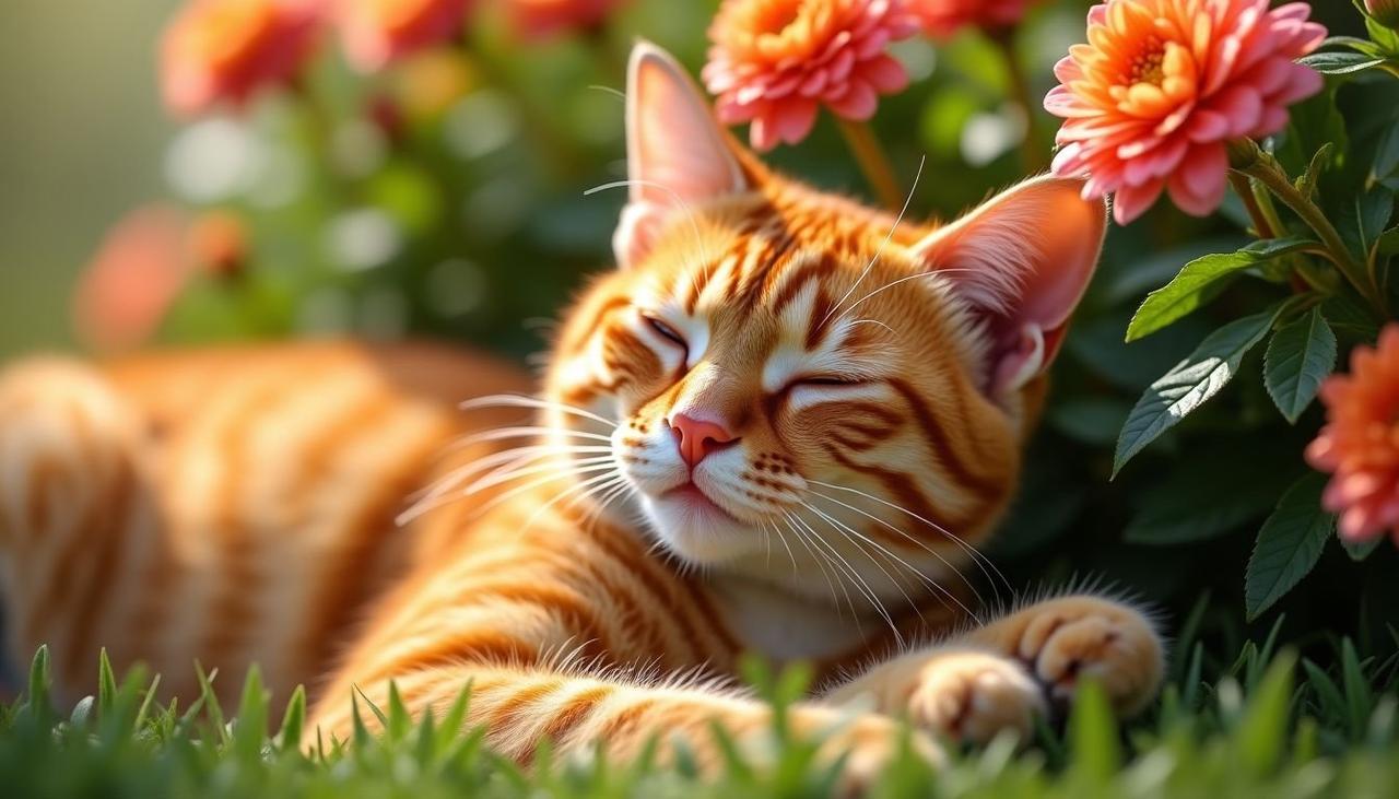 追剧猫 - 菊花园的喵星人：流浪猫的幸福生活